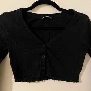 Cropped black cardigan